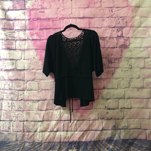 black cardigan ties in front - Picture 2 of 2